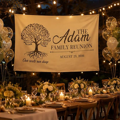 Personalized Family Reunion Banner Tree Design Customized - Image 4