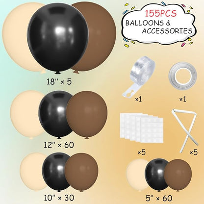 MEBAY Black Brown Nude Balloon Garland Arch Kit, Wild West Country Birthday - Image 2