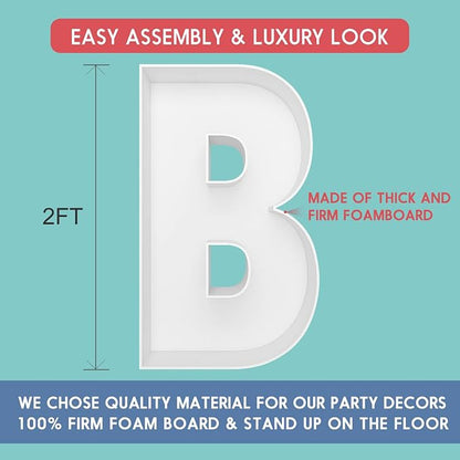 2FT Letter B Mosaic Balloon Frame Letter DIY Fillable Letters Kit - Image 2