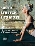 TERSE Sweat Bands Headbands for Women: Workout Headbands for Women Non Slip, Sweatbands for Sports Yoga Running