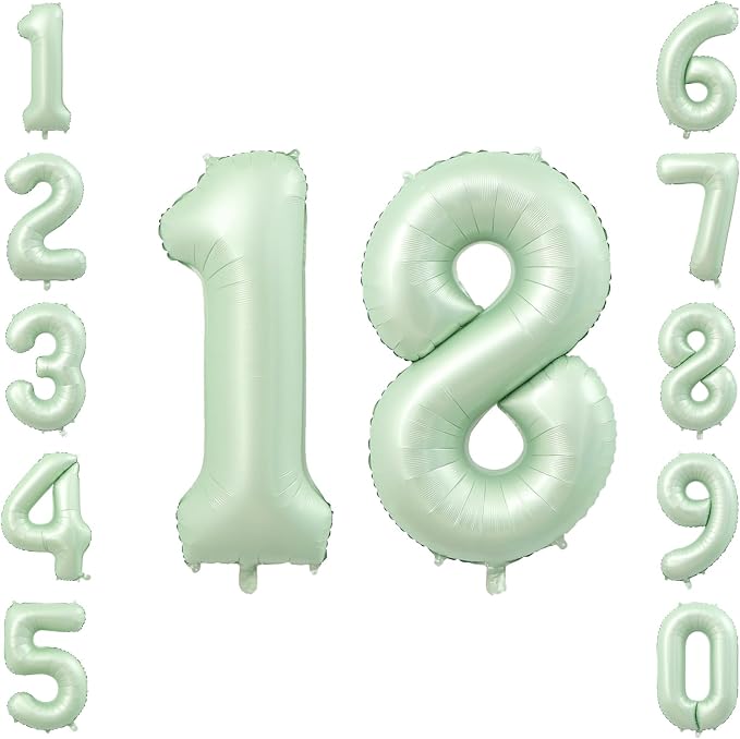 Olive Green Number 18 Balloon 40 Inch, Sign by Unknown