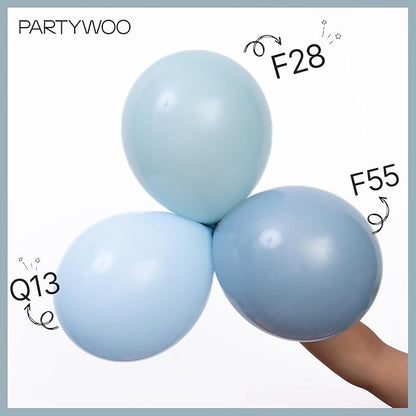 PartyWoo Dusty Blue Balloons 50pcs Light Blue Aqua Boho Color | 12 Inch Balloons - Image 5