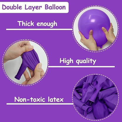 Dark Purple Balloons-Double Stuffed Lavender Balloon Garland Different Sizes - Image 4