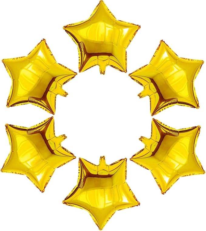 24 Pcs 18" Gold Star Balloons Foil Balloons Mylar Balloon by Unknown