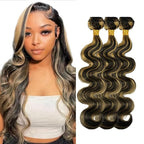 Highlight Human Hair Bundles P1B/27 Body Wave Bundle Same Length 3 Bundles 22 22 22 Inch Niegmeag Double Weft Virgin Remy Blonde Body Wave Bundle