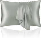 ECOSA Luxurious 30 Momme 100% Mulberry Silk Pillowcase (50x70cm) – 6A Grade Charmeuse Weave, Oeko-TEX® Certified – Frizz-Free Hair & Wrinkle-Free Skin (Glacial Green)