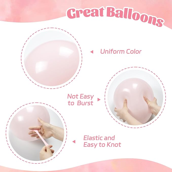 60pcs Light Pink Balloons 12inch - Image 3