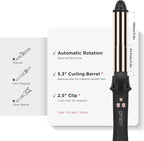 Prizm 1.25inch/32mm Automatic Curling Iron for Big Curler, Rotating Curling Wand Up to 450°F, LCD Display, Auto-Shut Off & Dual Voltage, Negative Ion