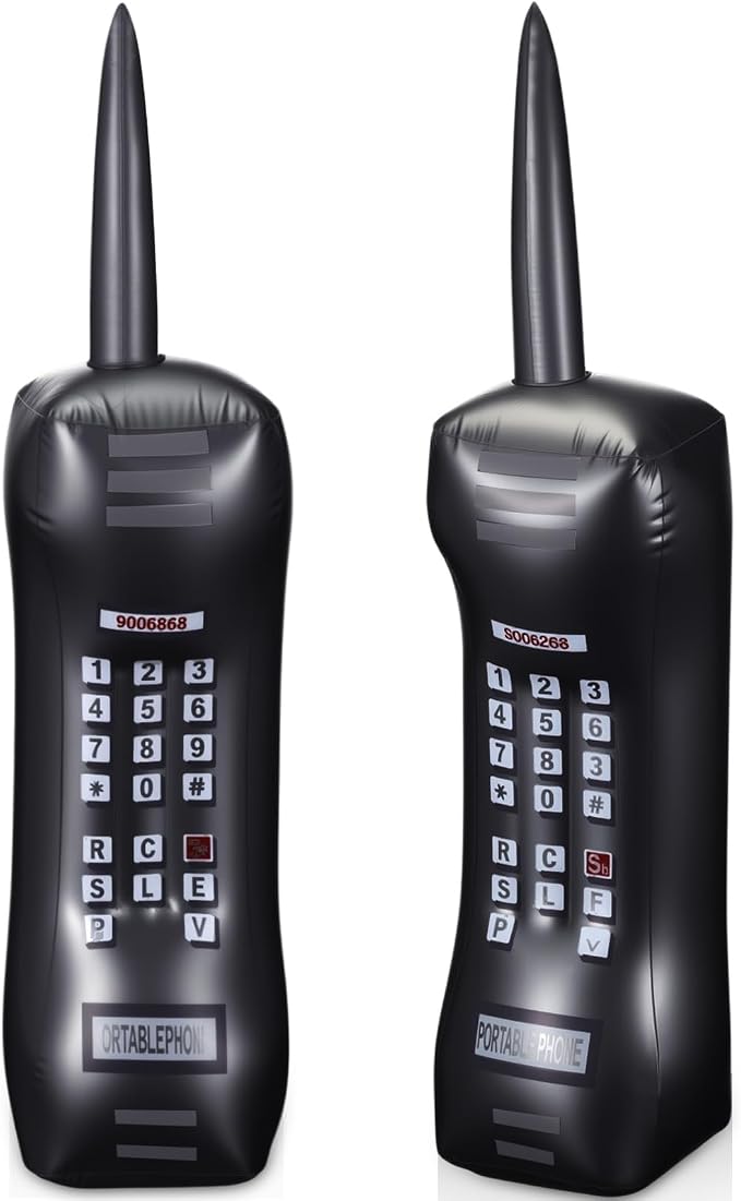 Gejoy 2 Packs Inflatable Mobile Phone Inflatable Retro Mobile Phone 80's 90's by Unknown