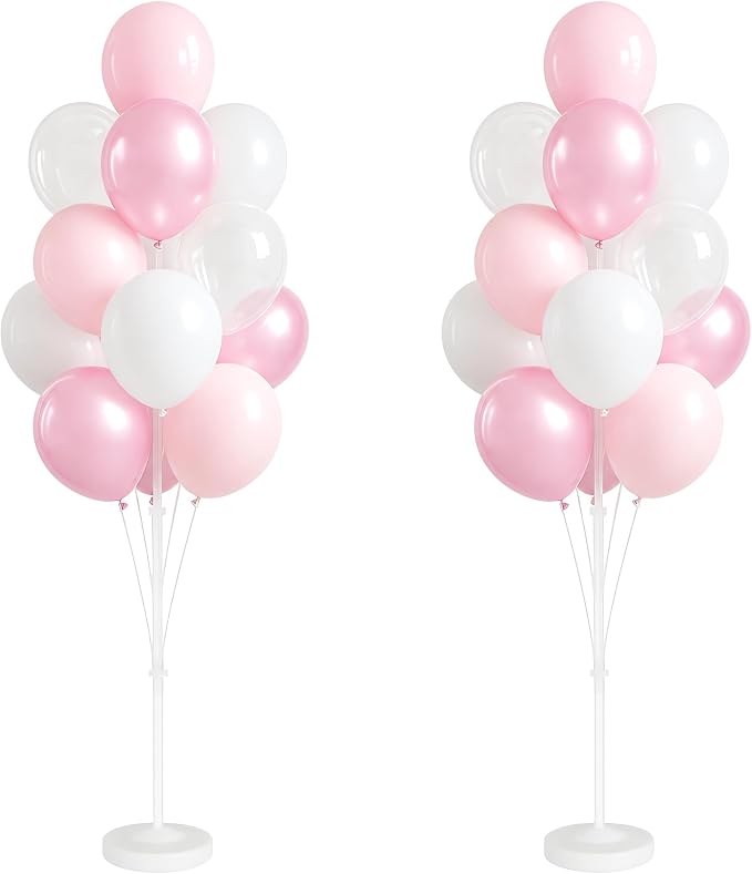 Clear Pastel Pearl Pink Balloon Column Kit by IMISNO