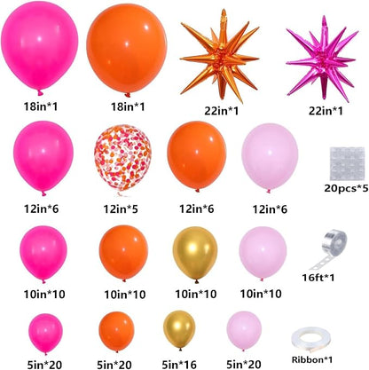 Pink Orange Balloon Garland Arch Kit - Image 5
