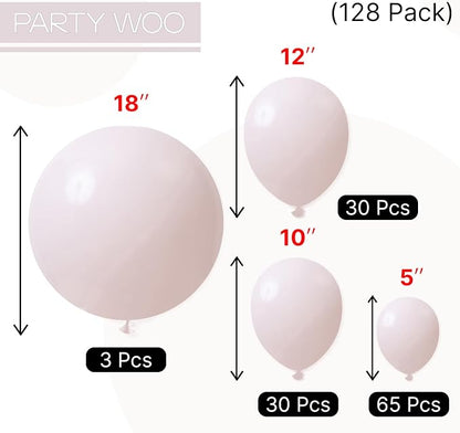 PartyWoo Beige Balloons 155pcs Boho Cream Ivory Neutral Color | 18 12 10 5 Inch - Image 6