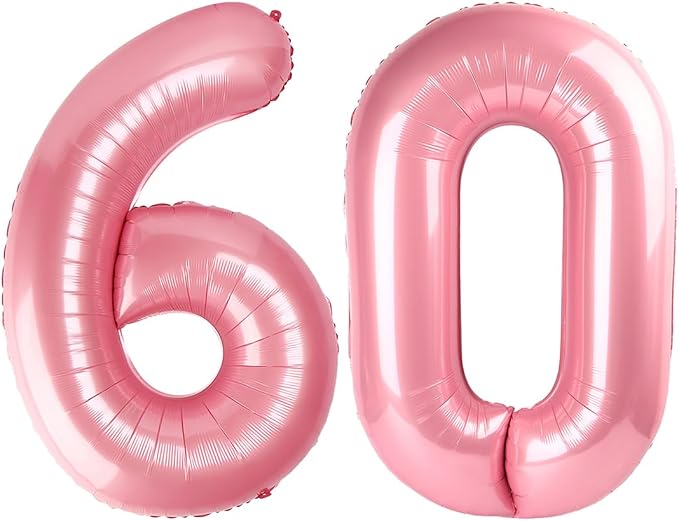 Number Balloons 60 Balloon 40 inch Pearl Pink by Enyeopd