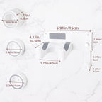 Dyson Hair Dryer Holder, Wall Mounted Aluminum Alloy Hair Dryer Wall Mount for Supersonic/Nural, Dyson Blow Dryer Holder with 3 Magnetic Rings for Salon & Bathroom White UEMUSI