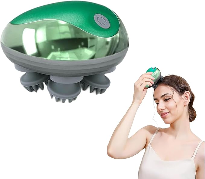 Electric Scalp Massager, Head Massage Scalp with 4 Removable Massage Claws, Rechargeable,Promotes Hair Growth, Relieves Stress, Waterproof, Portable Handheld Head Massager,Gift