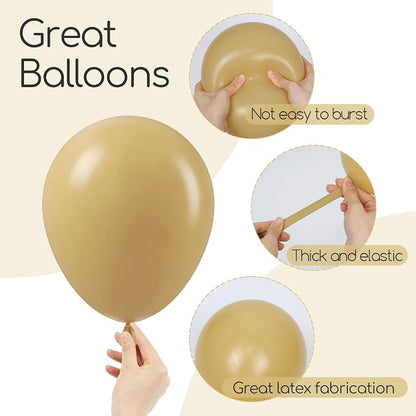 Awenztech 110pcs Tan Balloon Arch Garland Kit 18 12 10 5 inch | Boho, Baby - Image 3