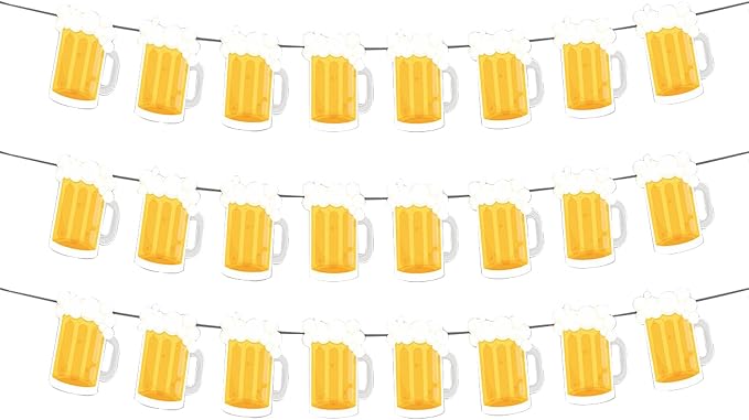 Beer Birthday Banner for Beer Party and Birthday Wedding Party Supplies by OSAMUHA