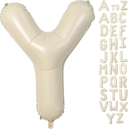 Cream Letter Y Balloons, 40 Inch Balloons Letter Y Mylar Helium Large Y Balloon by BBPOOL
