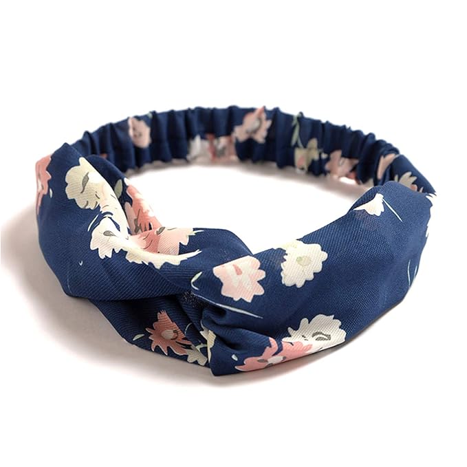 DRESHOW 10 Pack Boho Headbands for Women Girls Criss Cross Elastic Hair Band Twisted Head Wrap Floral Hair Accessories