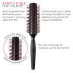 Cricket Static Free RPM 12XL Row Round Hair Brush - Effortless Curling, Blow-Drying, and Styling, Ideal for Adding Volume and Creating Smooth Finishes, All Hair Types