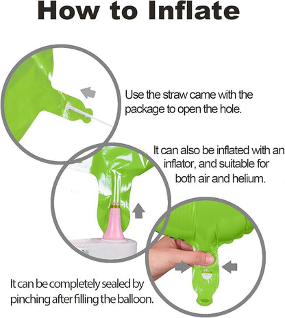 40 Inch Green Number 0 Balloon Lime Big Large Helium Number 0-9 | Giant Digital - Image 3