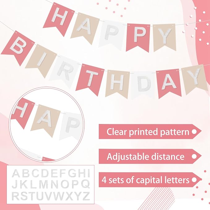 SmoothNovelty 139 Pcs Felt DIY Custom Banner Kit Include 104 Letters 18 - Image 3