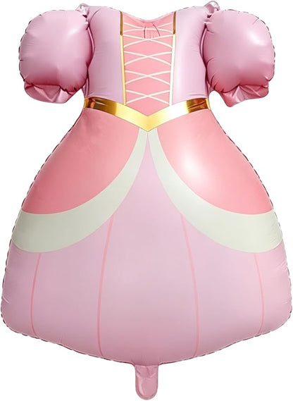22Inch Large Pink Puff Sleeve Princess Gown Mylar Balloon, Cute Dress Foil by BalloonArchGarlandKit