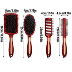 4 Pcs Hair Brush Set, Includes Anti-Static Massage Oval Comb, Detangling Brush, Round Hair Brush, Vented Hair Brush, for Women, Men, and Kids