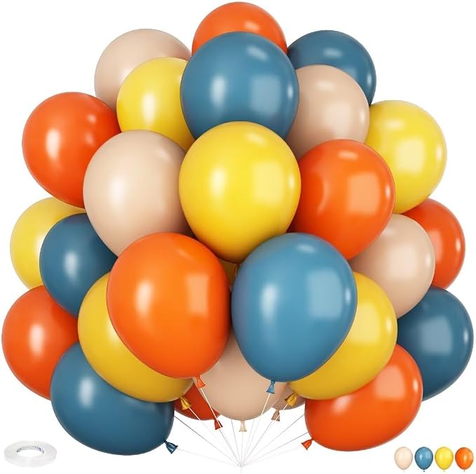 HILAVO Retro Blue Yellow and Orange Balloons by HILAVO