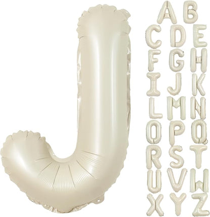 TONIFUL 40 Inch Large Cream White Letter J Balloons Giant Alphabet Letter by TONIFUL