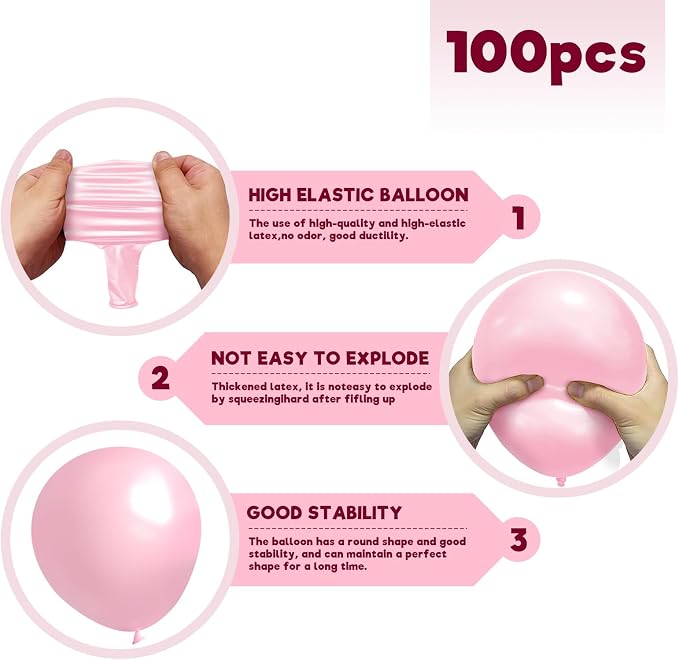 Pink Balloon Birthday Party Balloons - Image 2