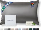 Premium Silk Pillowcase 100% Organic Mulberry Silk, 22 Momme, Grade 6A - Oeko-Tex Certified in Germany - Luxury for Hair & Skin, 1 Piece (Standard Size 20x26 Inches, Graphite Grey)