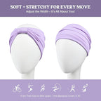 Wide Headbands for Women Knotted No Slip Head Bands Soft Turban Headband Hair Accessories Boho African Solid Color Head Wraps for Women Yoga Workout Pack of 6