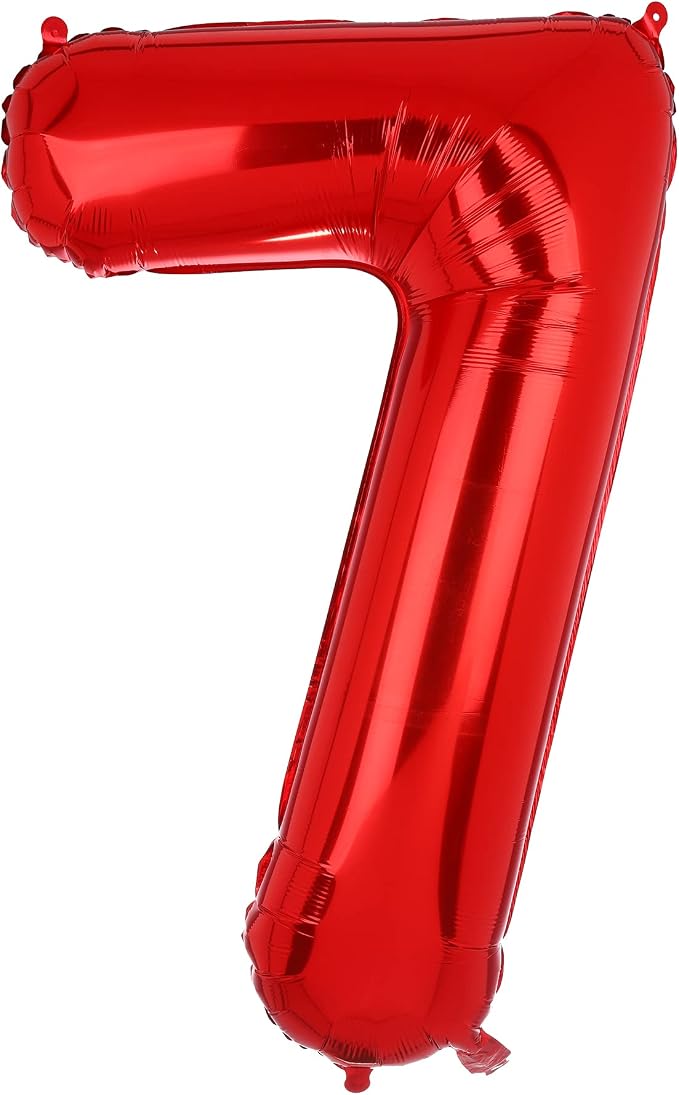 40 Inch 7 Red Number Balloons Mylar Foil Balloons 7th Birthday Party Decor | by GGDE