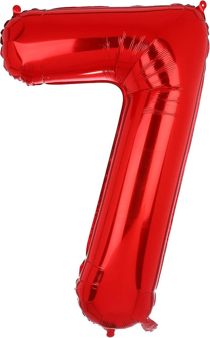 40 Inch 7 Red Number Balloons Mylar Foil Balloons 7th Birthday Party Decor | by GGDE