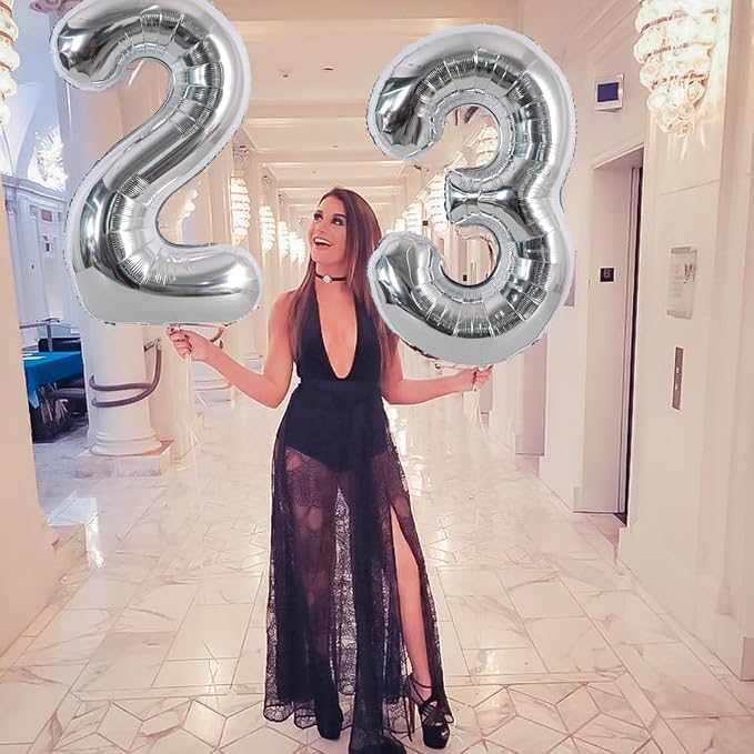 TONIFUL 40 Inch Silver Number 7 Balloon Large Foil 7th Birthday Decorations | - Image 3
