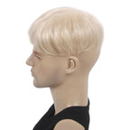 H&Bwig Men Short Toppers Hairpiece Clip in Hair Extensions for Covering White Loss Hair Toupee (Blonde6063#613)