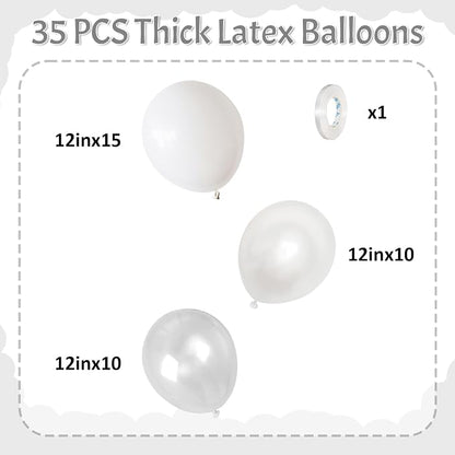 HILAVO White Balloons 12 Inch Wedding Pearl White Latex Balloons, Thicker Matte - Image 2