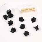 Mini Black Flower Hair Clips - Tiny Claw Clips with Strong Hold for Thin Hair, Cute Nonslip Jaw Clips for Hair Styling Accessories with Box