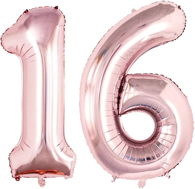 Number 16 Balloons for 16th Birthday Sweet 16 Party Decorations, 42 Inch Jumbo by GOER