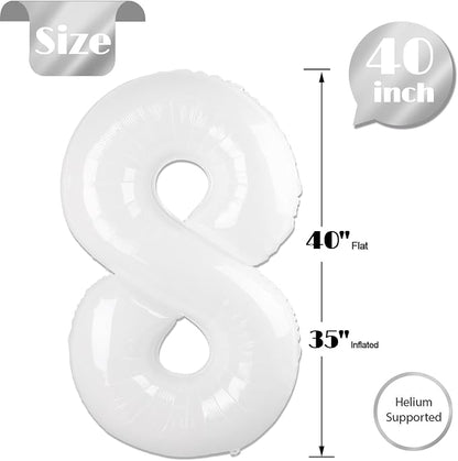 White 8 Balloon - Image 5