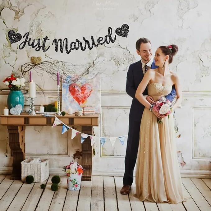 BEISHIDA Black Just Married Banner - Image 4