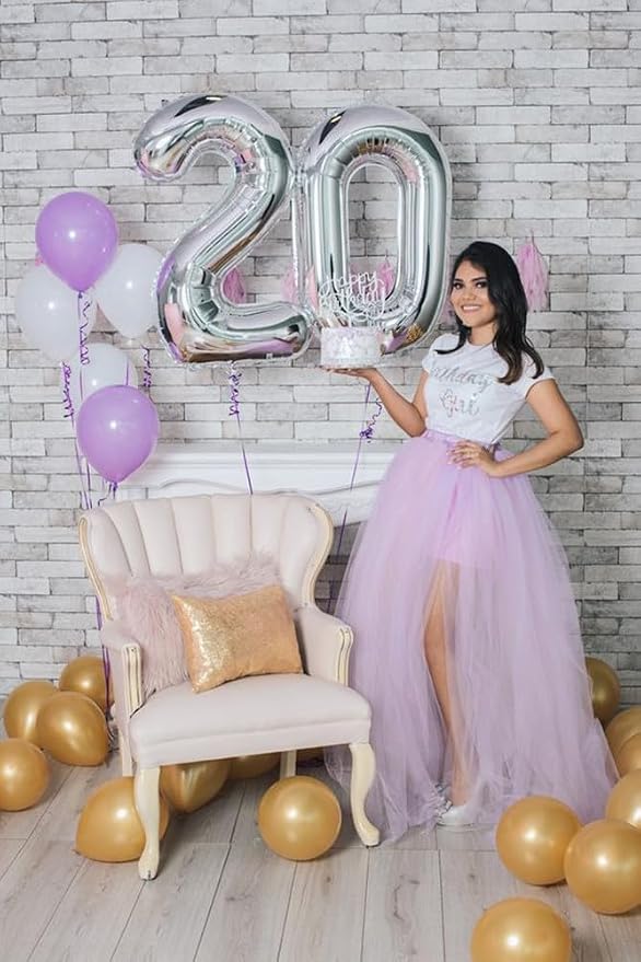 Number 0 Balloons Birthday Decorations, 40In Silver Balloons - Image 5