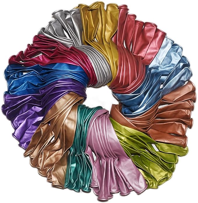300 Pack Metallic Balloons 12 Inch Chrome Shiny Assorted Colors Latex Rainbow by BAOKUANHU