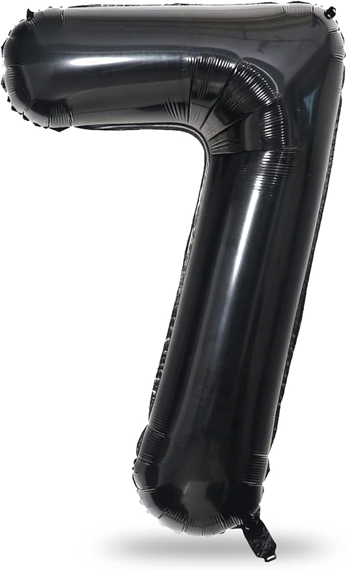 40 Inch Balloon Number 7 Black, Large Foil Number Balloons Set 0-9, Digital 7 by Lingqiang