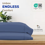 THREAD SPREAD 100% Egyptian Cotton Pillow Cases King - 1000 Thread Count Pillow Cases King Size Set of 2, Cooling & Breathable Extra Long Staple Sateen Weave Cotton Pillow Covers for Bed - Deep Blue