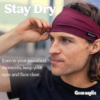 Sweatband for Men and Women - Unisex Non Slip Headband That Wicks Moisture and Eliminates Excess Sweat - Durable & Long-Lasting - Running, Sports, Gym