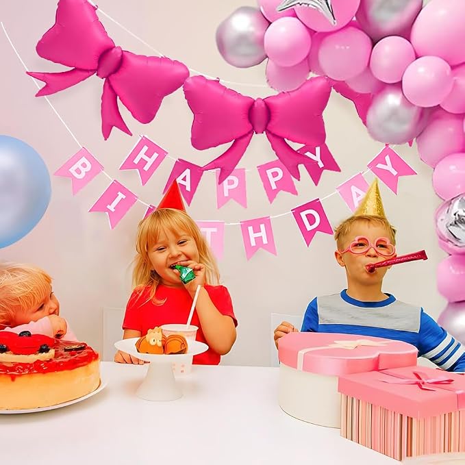 4pcs Jumbo Oversized Ribbon Balloons Coquette Bow Balloons Bow Party Coquette - Image 6