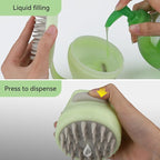 MOCHTERO Scalp Massager with Shampoo Dispenser, for Stress Relax Hair Growth,Handheld Hair Silicone Brush,Green