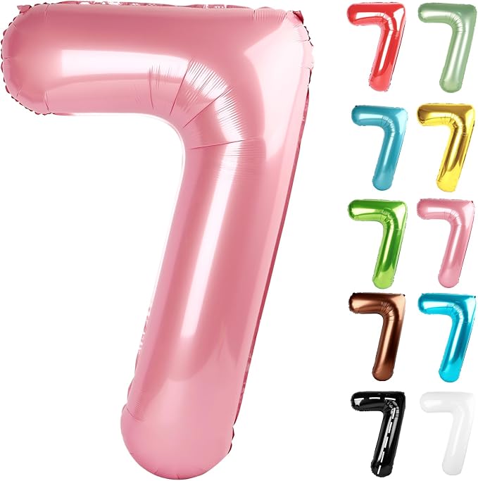 Pearl Pink Number 7 Balloon 40 Inch by IWERP